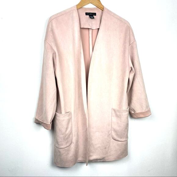 Joan Vass | Pink Faux Suede Light Jacket - Picture 6 of 6